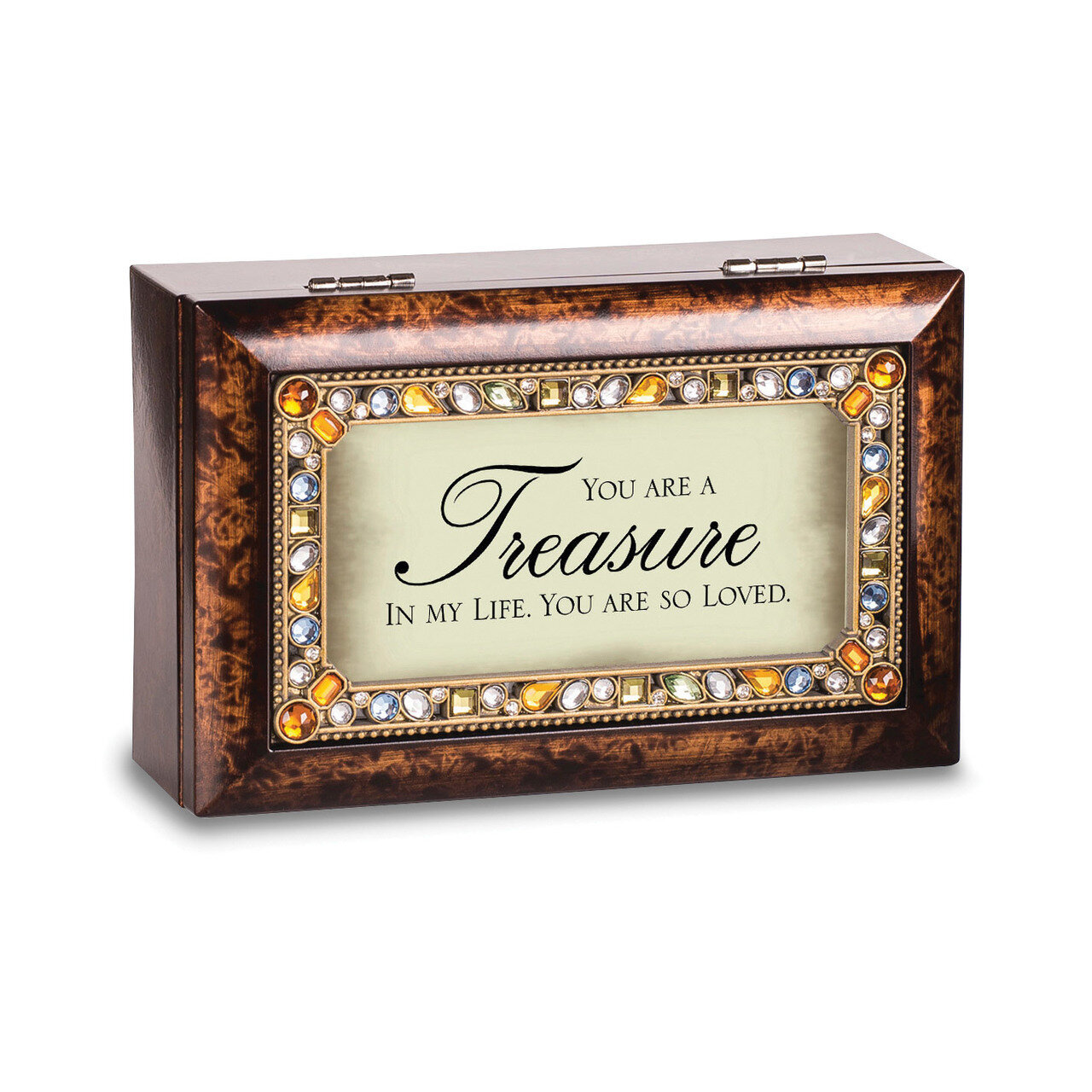 You Are A Treasure Jeweled Amber Petite Music Box GM14474