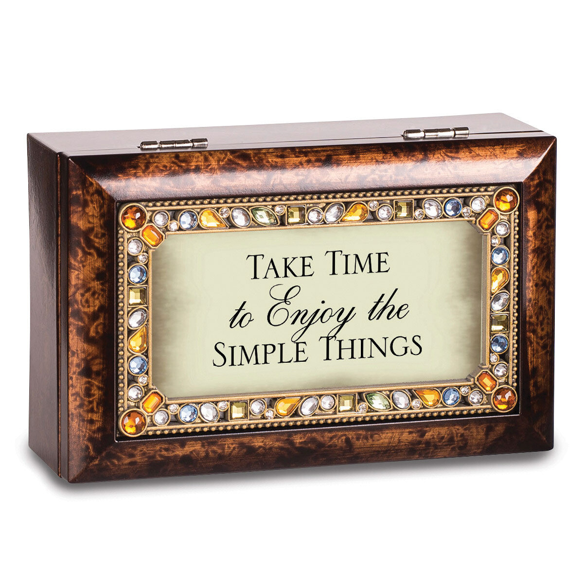 Take Time Petite Jeweled Amber Music Box GM14495