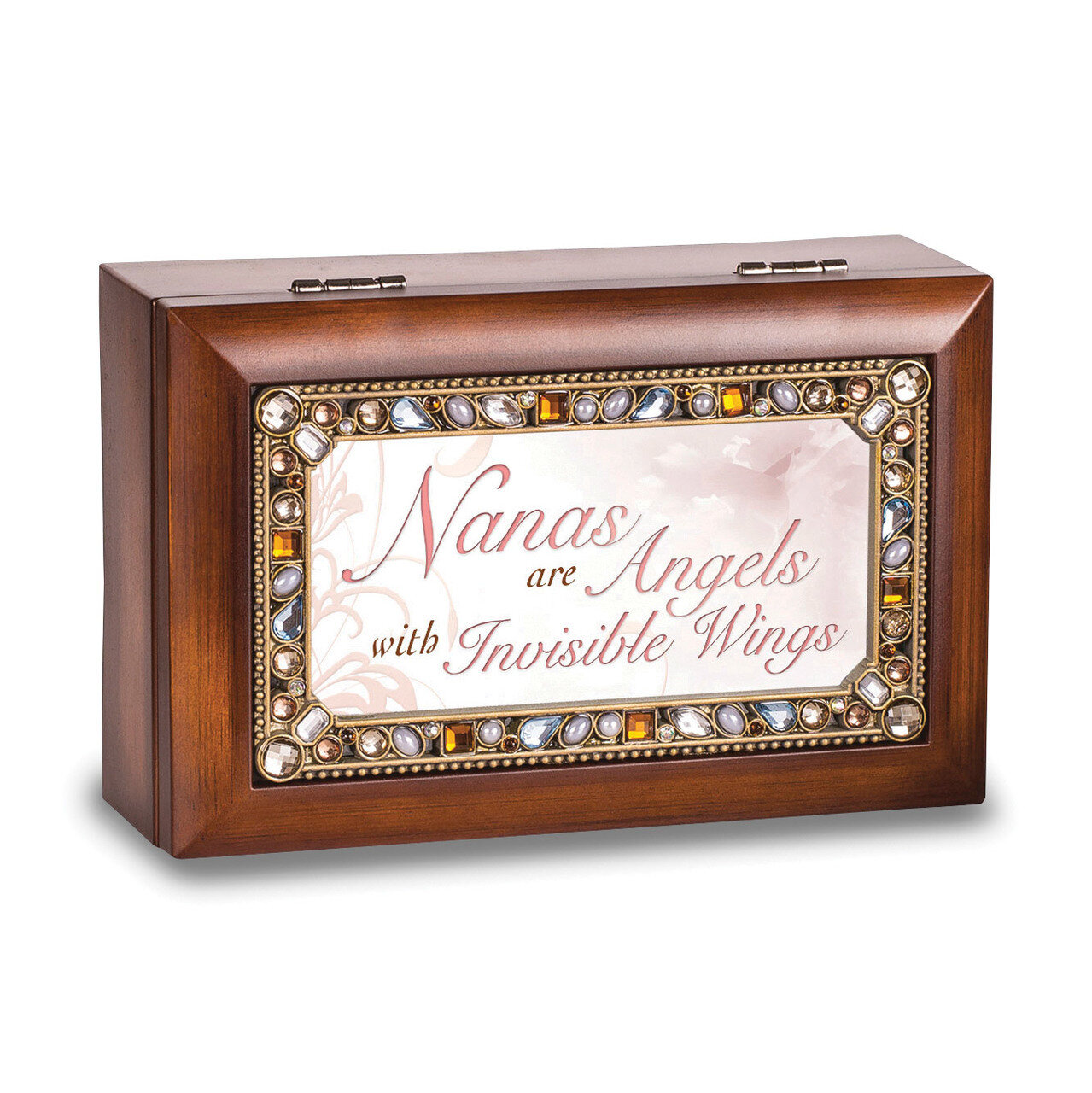 Nanas Are Angels Petite Jeweled Amber Music Box GM14496