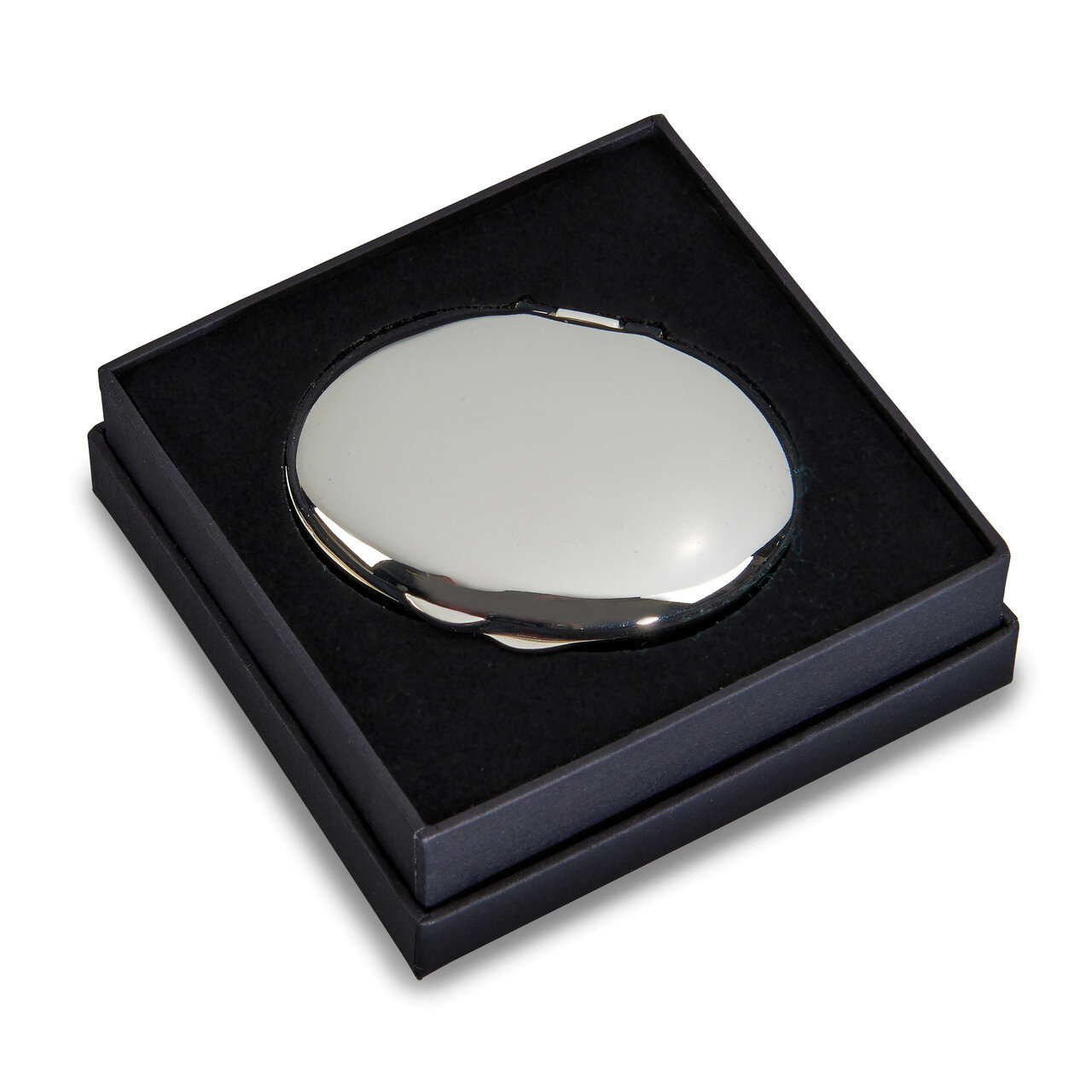 Silver-plated Oval Compact Mirror GM14587
