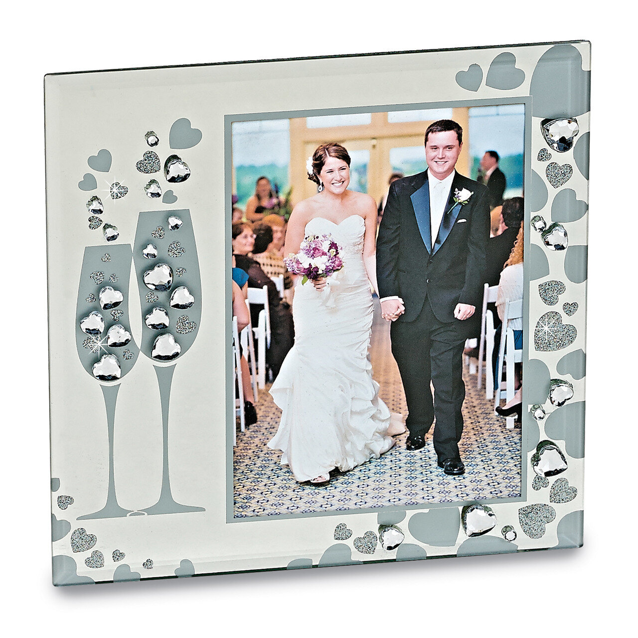 Glass Sparkling Toasting Flutes 5 x 7 Inch Photo Picture Frame GM14668