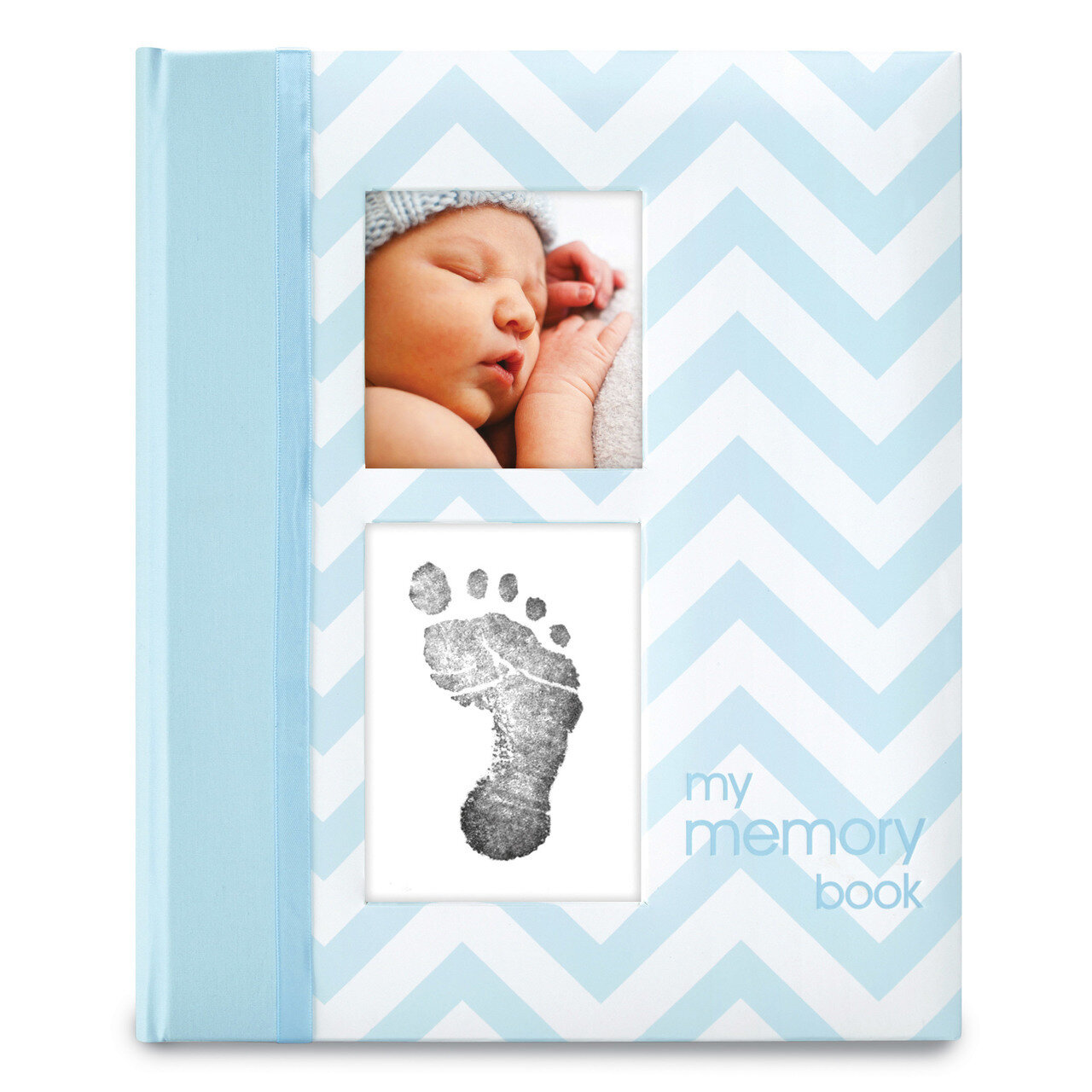 Blue Chevron Baby Book GM15708