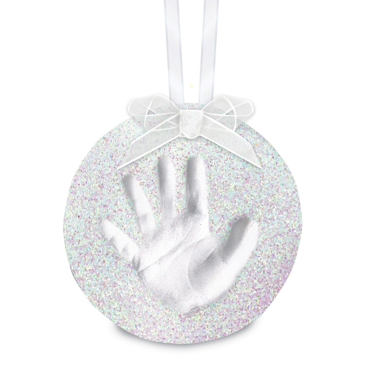 White Babyprints Glitter Ornament GM15723