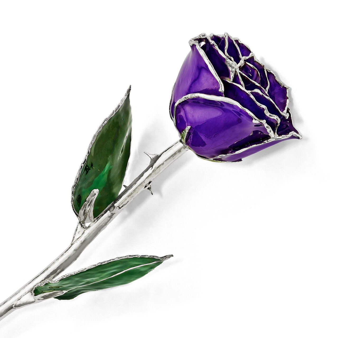 Lacquer Dipped Silver Trimmed Lilac Rose GM16741, MPN: GM16741, 812465021410