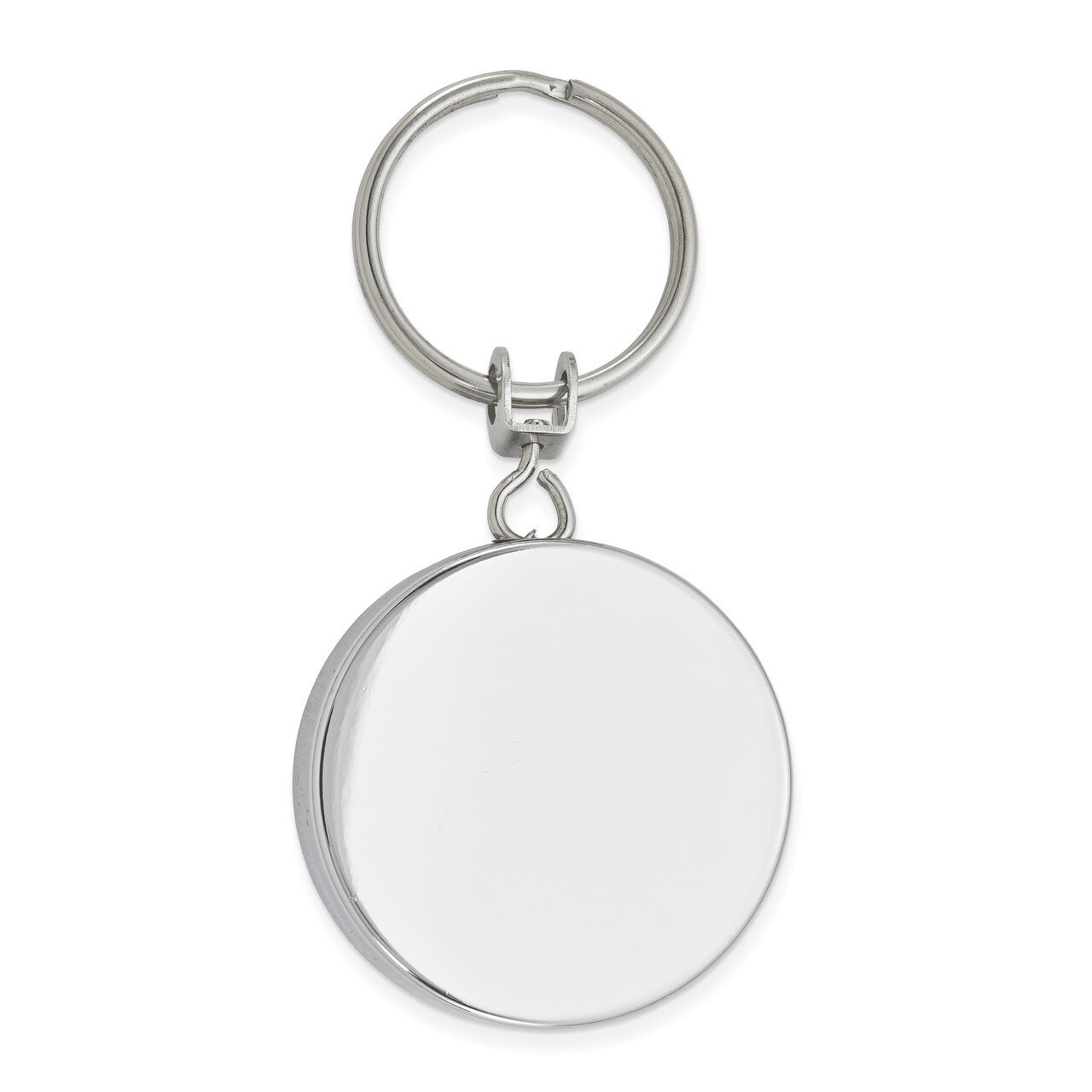 Engravable Round Zip Pull Retractable Key Ring with Belt Clip GM16783