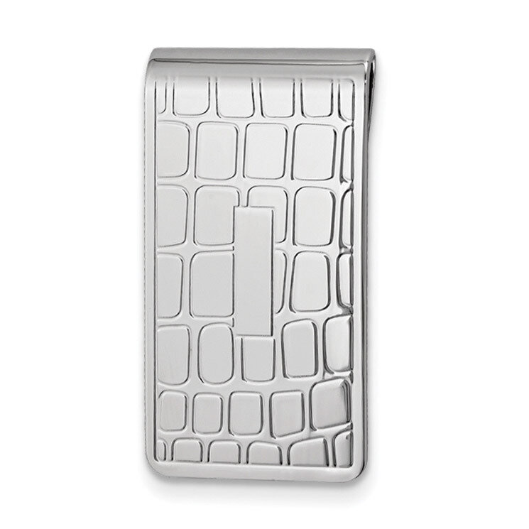 Croco Pattern Money Clip Silver-tone GM16798