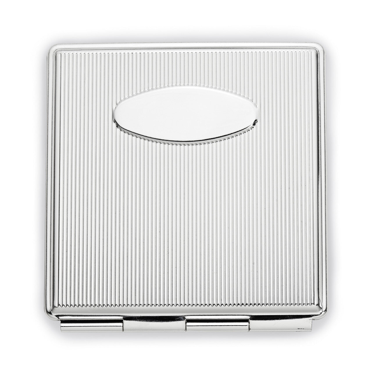 Etched Lines Square Compact Mirror Silver-tone GM16823