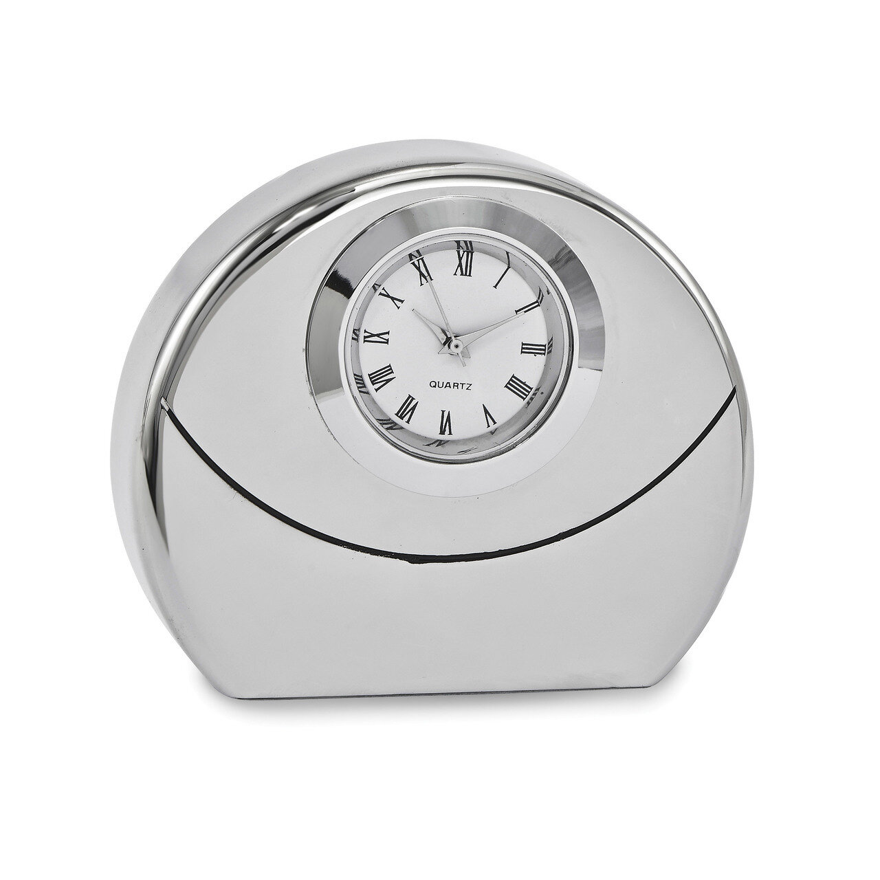 Round Desk Clock Silver-tone GM16885
