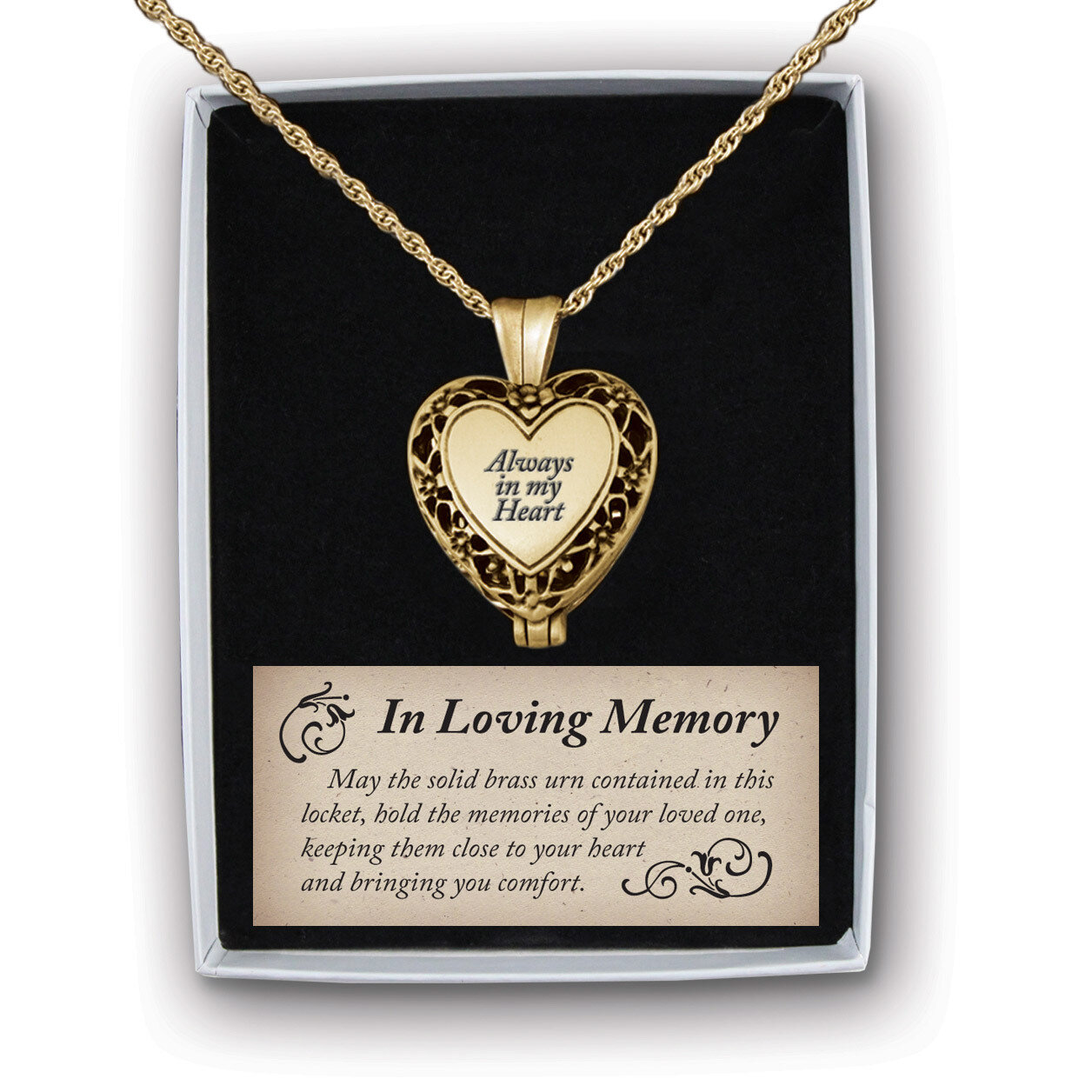 Antiqued Always In Heart Ash Holder 24in Necklace Gold-tone GM17285