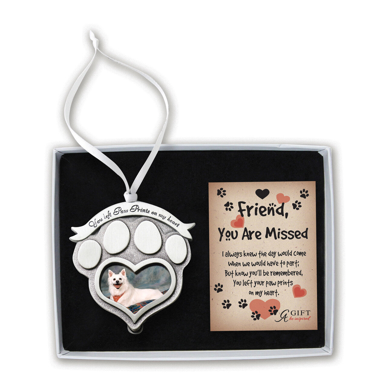 You Left Paw Prints On My Heart Photo Ornament Silver-tone GM17298