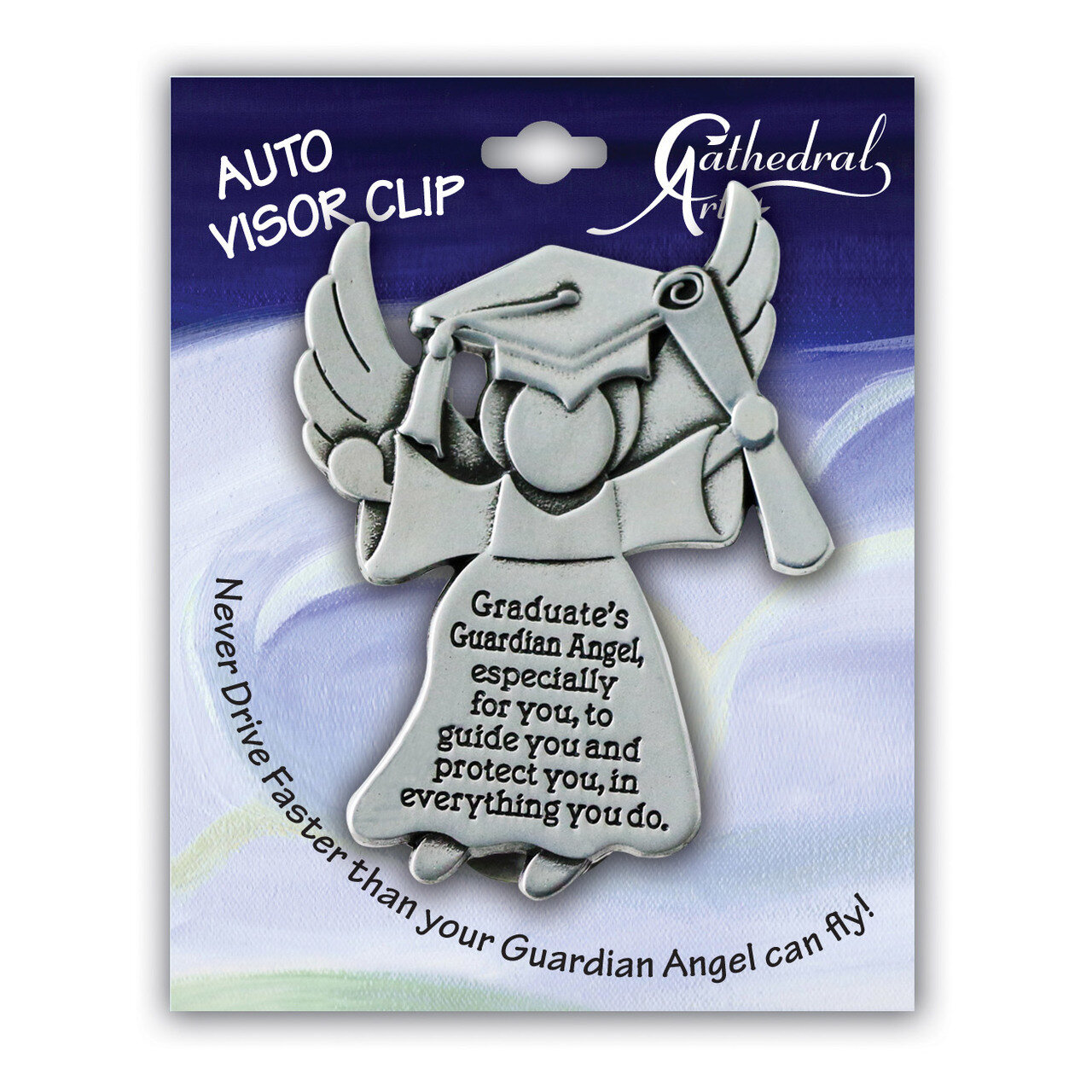 Graduation Angel Visor Clip Silver-tone GM17384