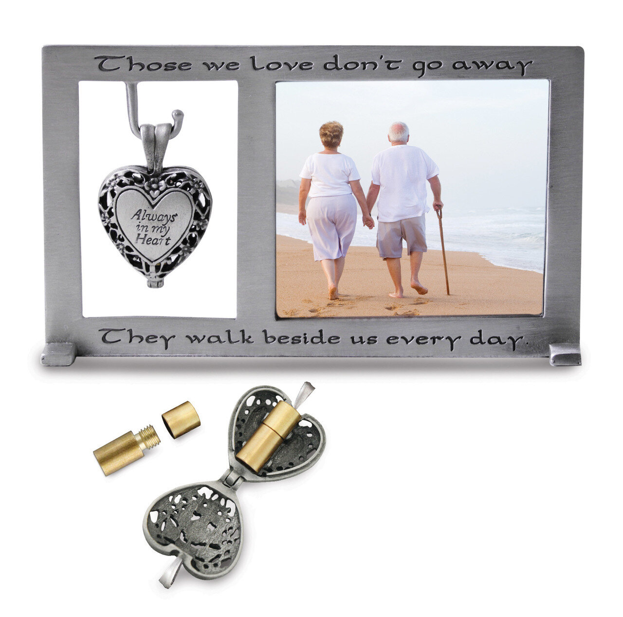 Always In My Heart Ash Holder Locket 3 x 5 Inch Photo Picture Frame Silver-tone GM17433