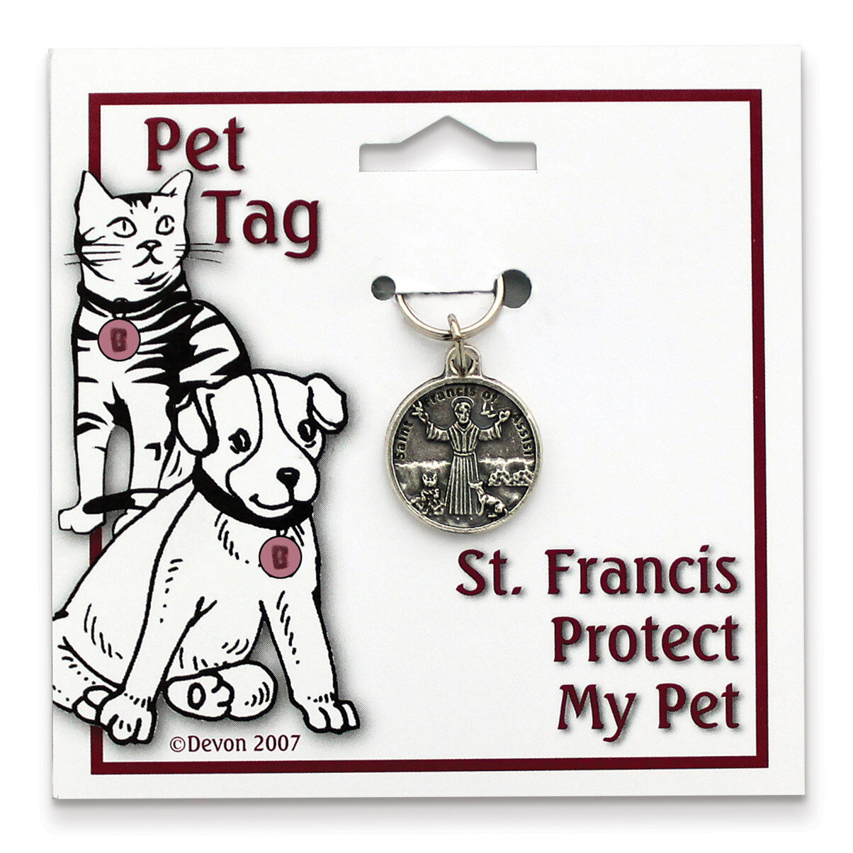 Small St Francis Protect My Pet Tag GM18007