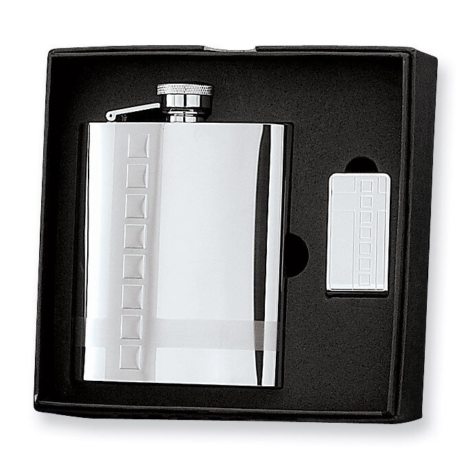 8 oz. Stainless Steel Flask & Money Clip Gift Set GM2711