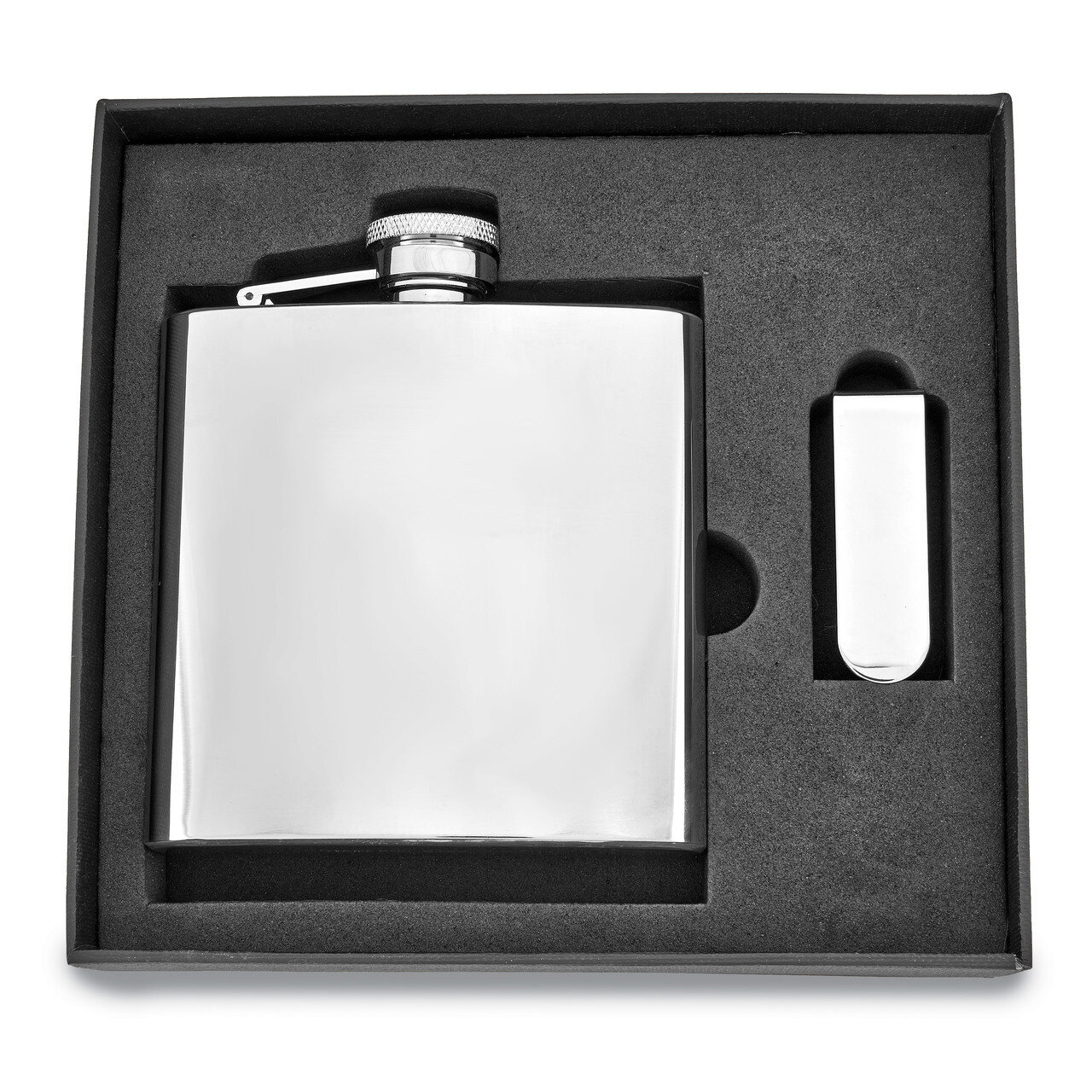6 oz. Stainless Steel Flask and Money Clip Gift Set GM2714