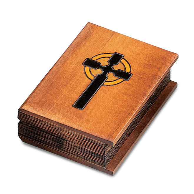 Wooden Hand Carved & Stained Bible Box GM8527