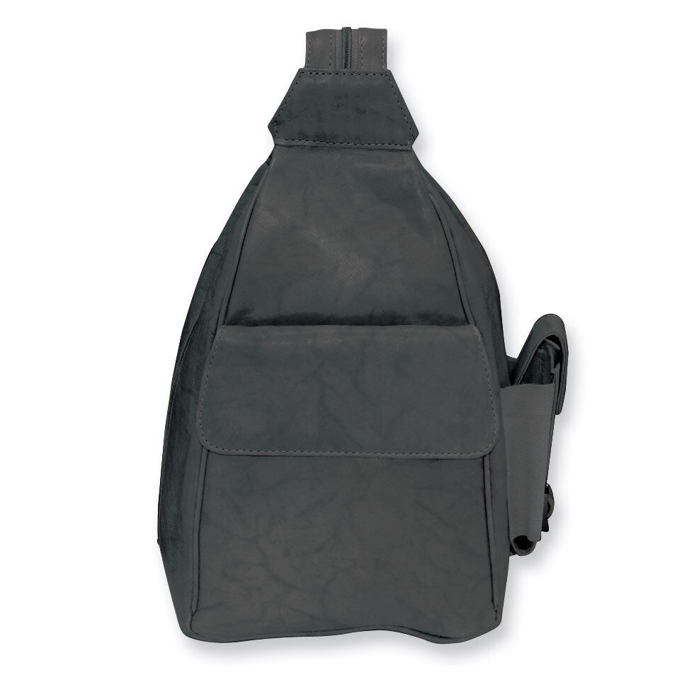 Black Leather Sling Backpack GP1995