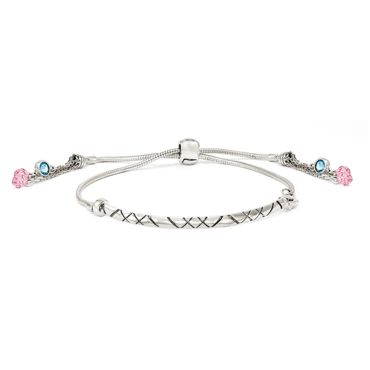 Swarovski Crystal Briolette Adjustable Bracelet Sterling Silver QG3636, MPN: QG3636, 886774613277
