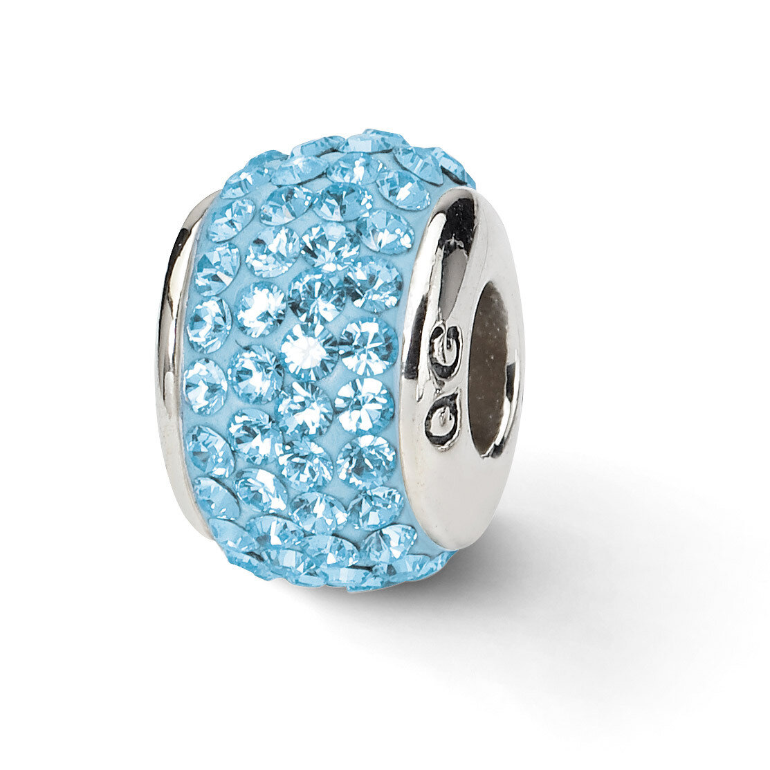 Sky Blue Full Swarovski Crystal Bead Sterling Silver QRS1983, MPN: QRS1983, 883957514963