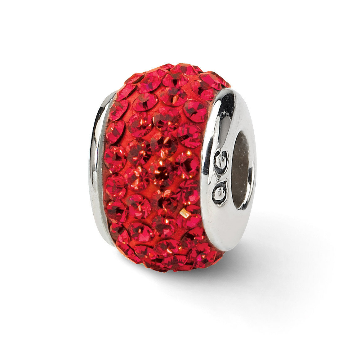 Red Full Swarovski Crystal Bead Sterling Silver QRS1990, MPN: QRS1990, 883957514918