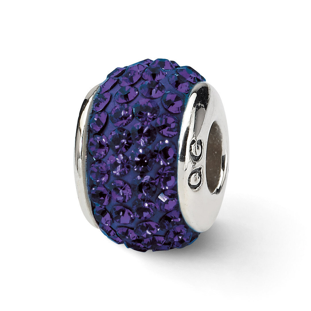 Purple Violet Full Swarovski Crystal Bead Sterling Silver QRS1994, MPN: QRS1994, 883957514956