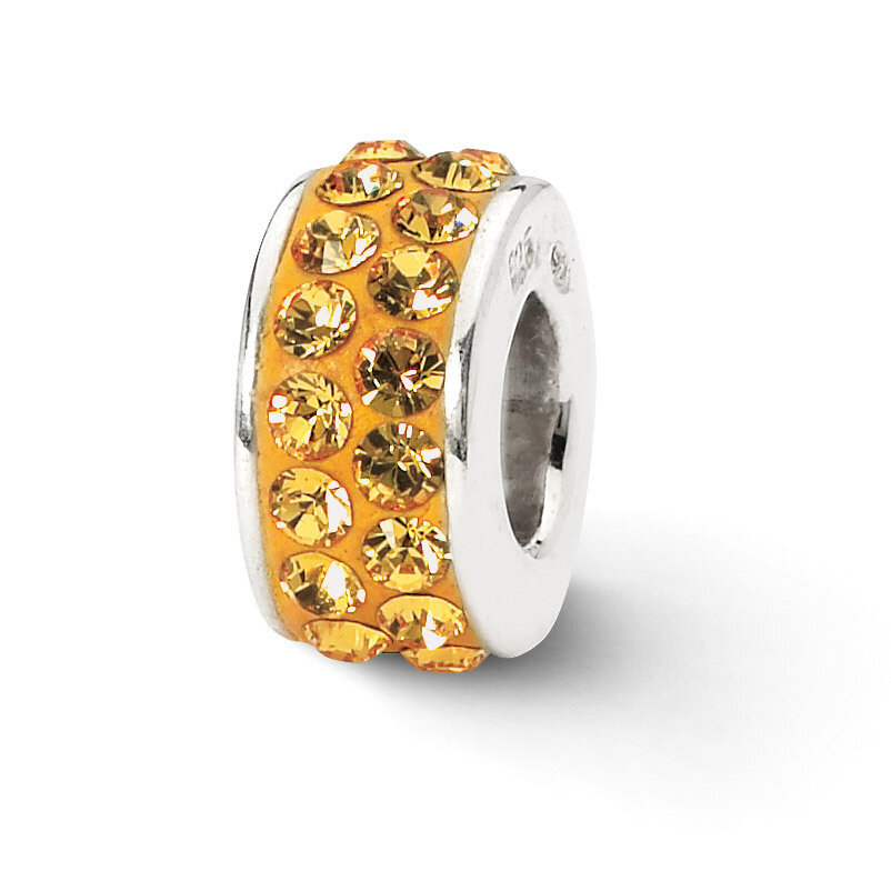 Orange Double Row Swarovski Crystal Bead Sterling Silver QRS2005, MPN: QRS2005, 883957514826
