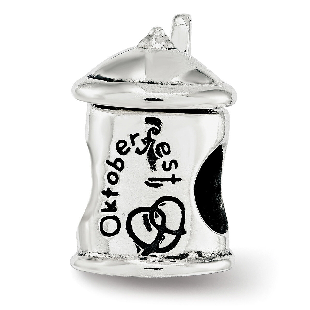 Octoberfest Beer Stein Bead Sterling Silver QRS3759, MPN: QRS3759,