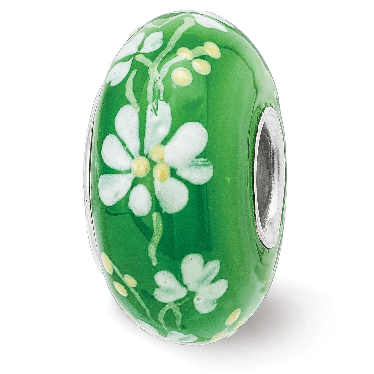 An Irish Girl Fenton Glass Bead Sterling Silver Hand Painted QRS3909, MPN: QRS3909, 19727659729