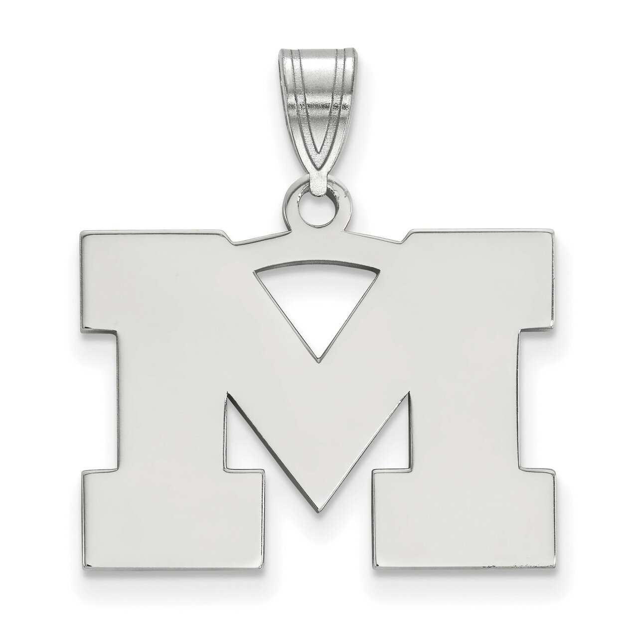 Michigan University of Medium Pendant 10k White Gold 1W003UM