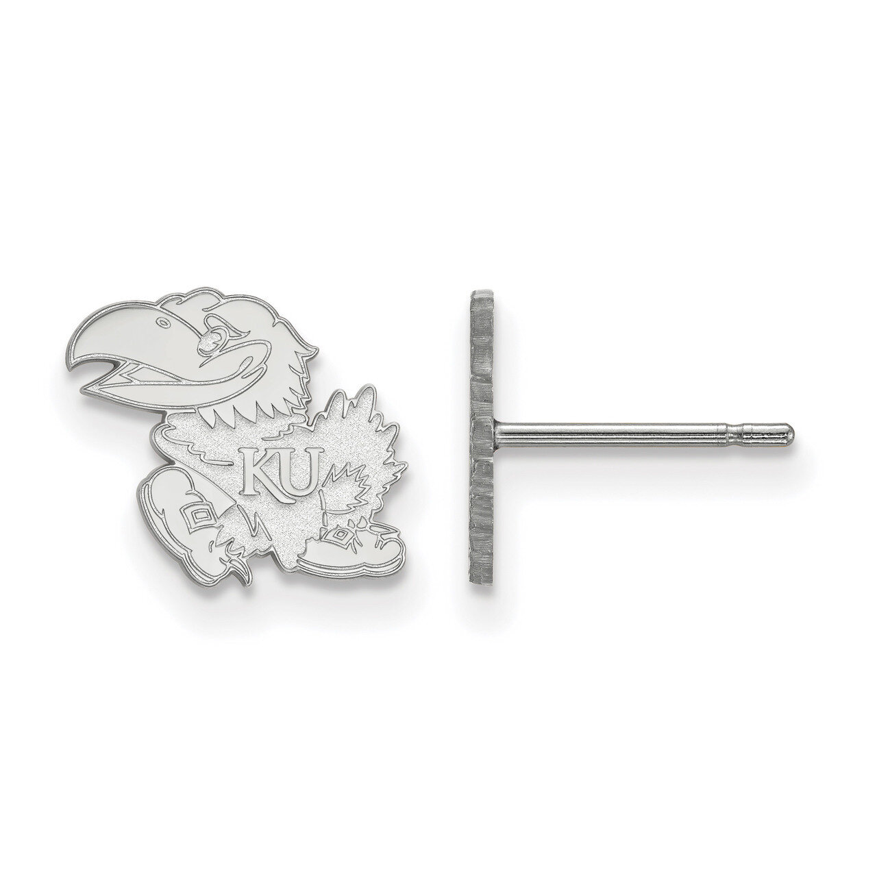 University of Kansas x-Small Post Earrings 10k White Gold 1W008UKS, MPN: 1W008UKS, 191101095726
