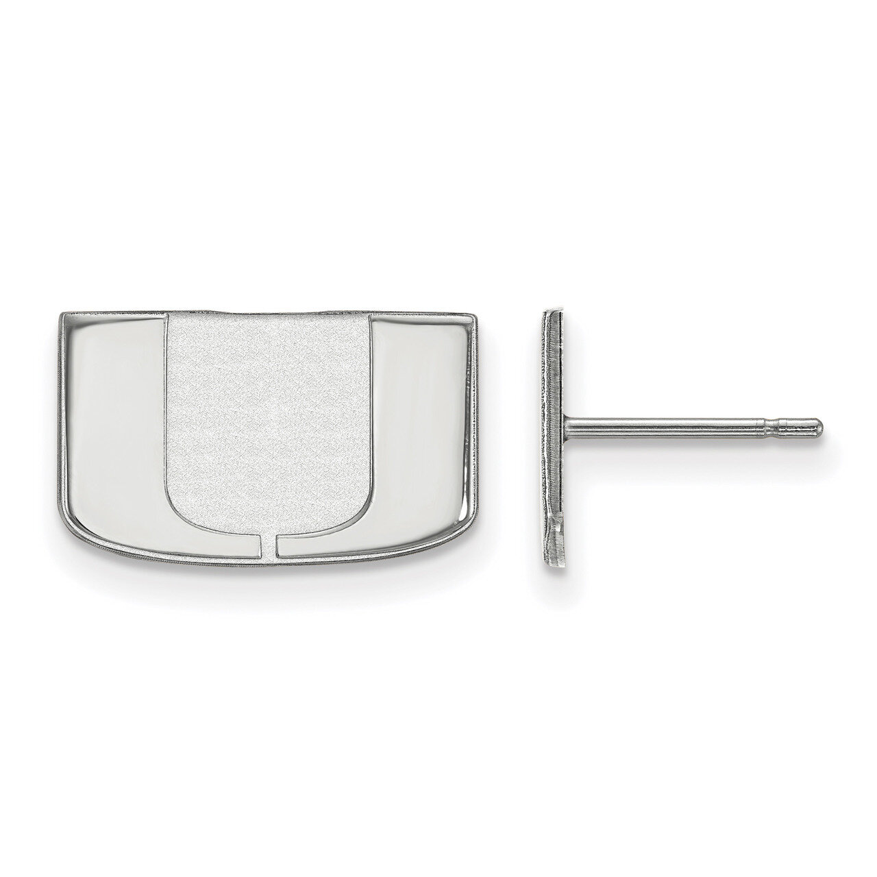 University of Miami x-Small Post Earrings 10k White Gold 1W008UMF, MPN: 1W008UMF, 191101096037