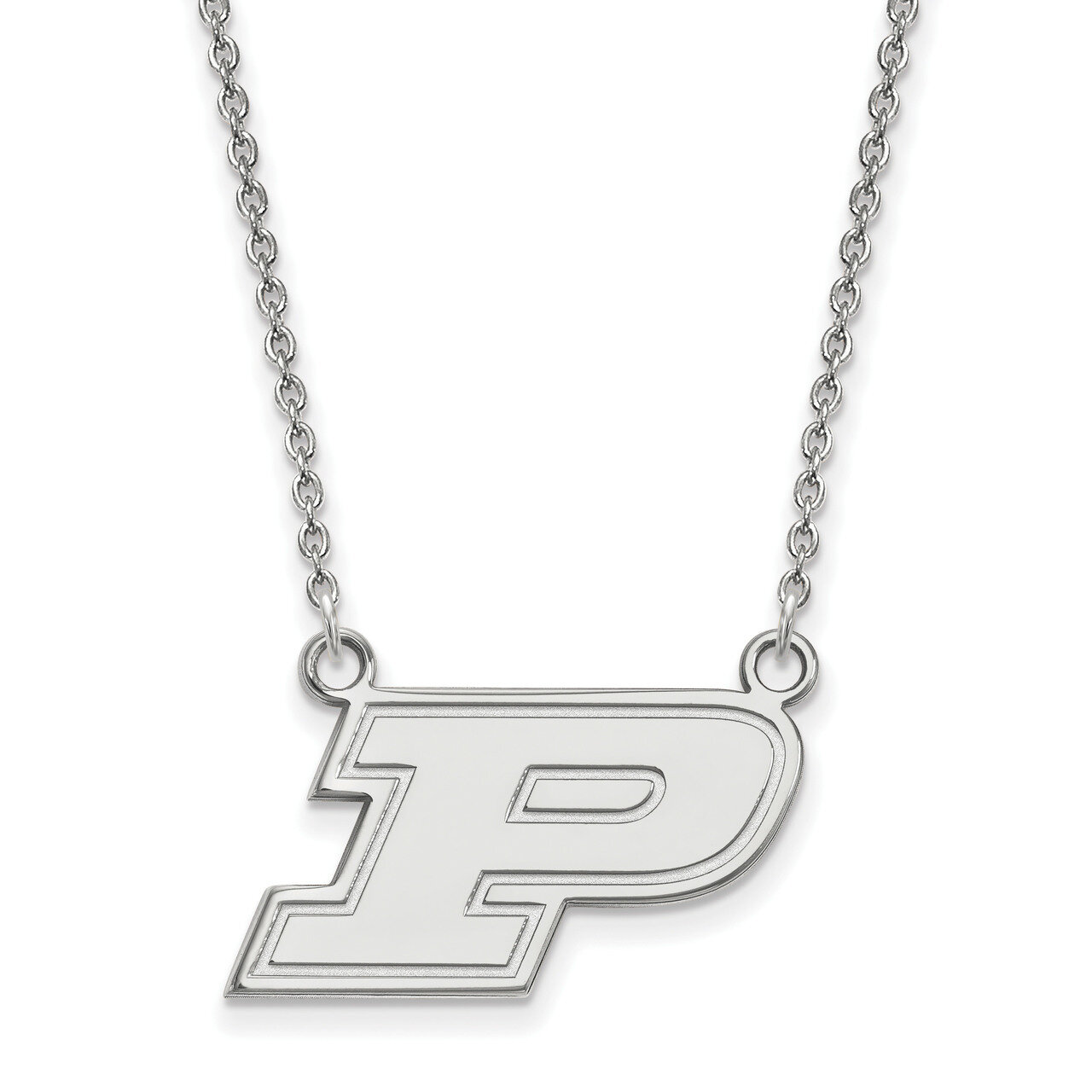 Purdue Small Pendant with Necklace 10k White Gold 1W014PU-18