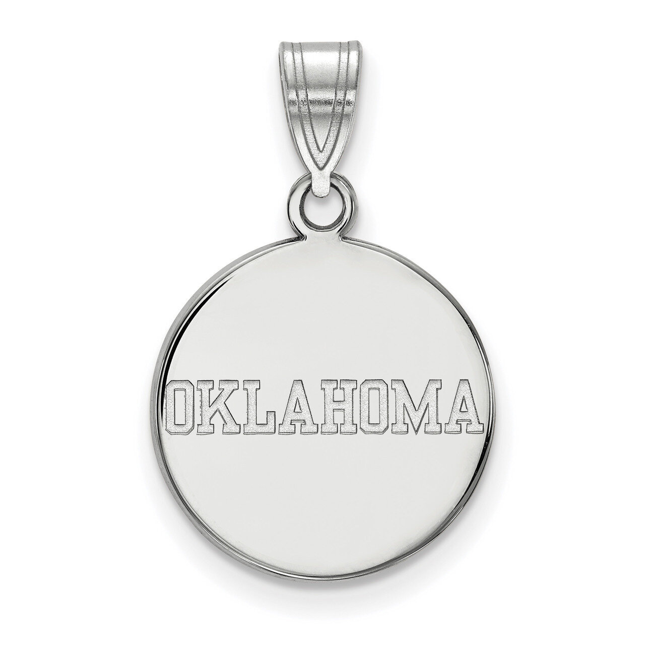 University of Oklahoma Medium Disc Pendant 10k White Gold 1W053UOK