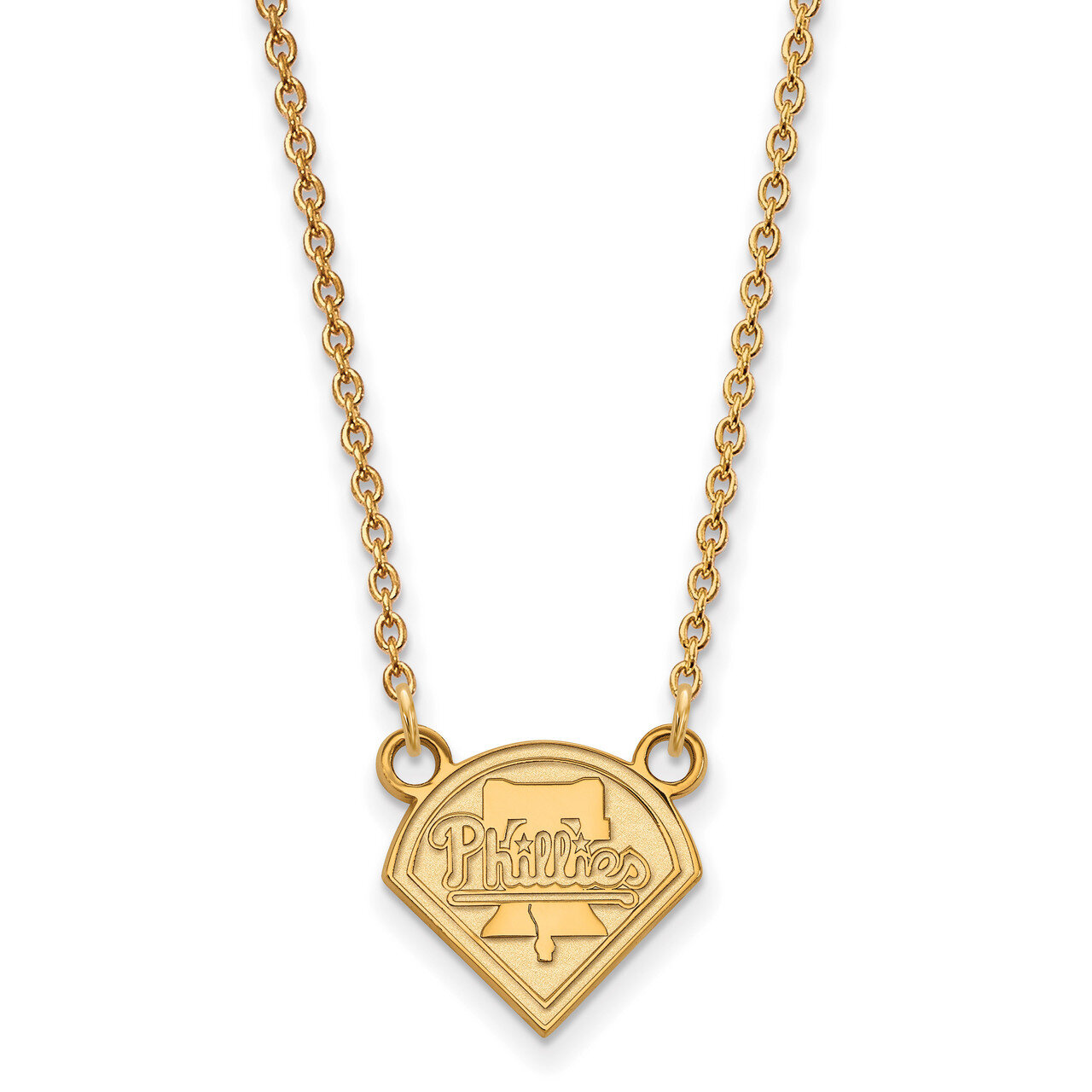 MLB Philadelphia Phillies Sm Pend with Necklace 10k Yellow Gold 1Y006PHI-18