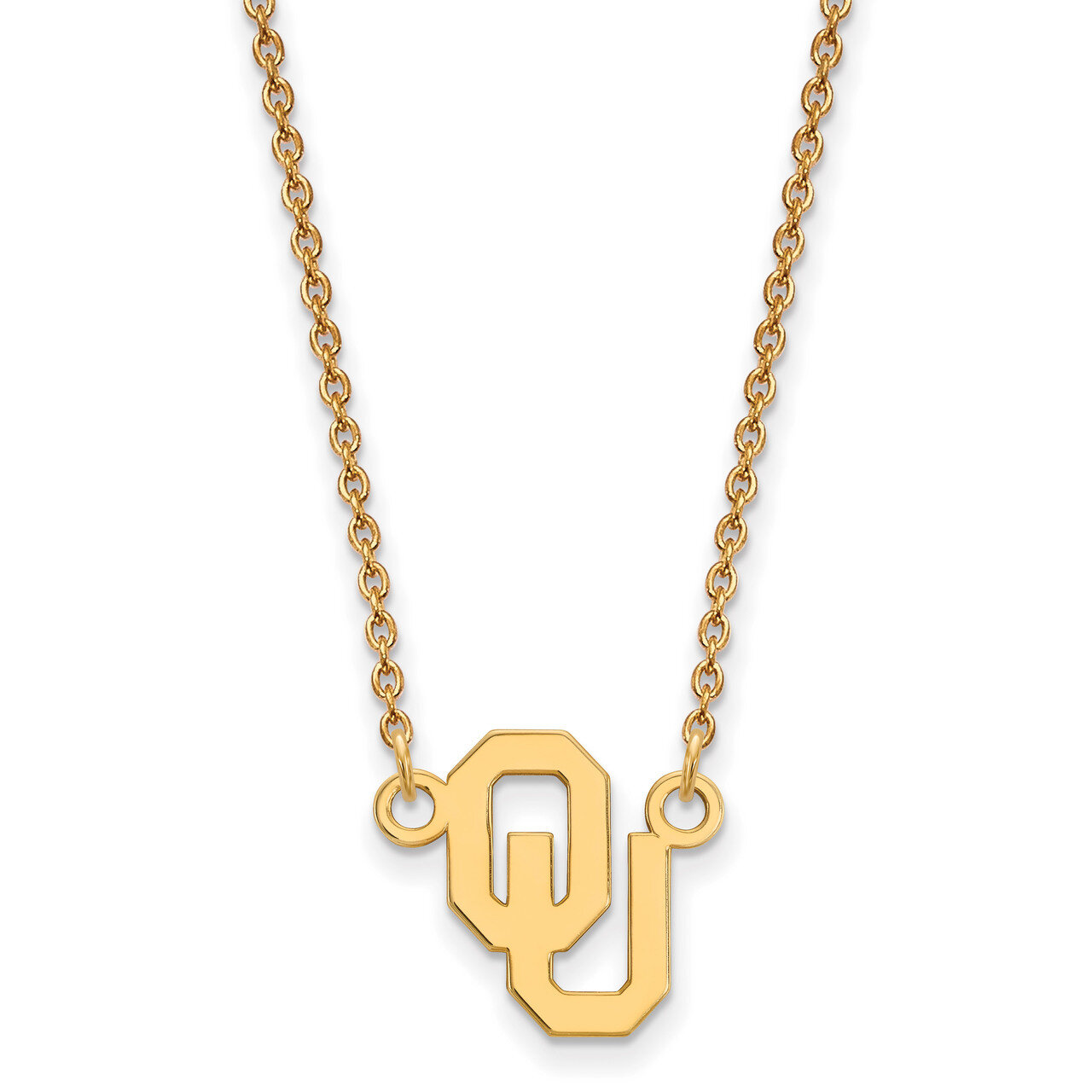 Oklahoma Small Pendant with Necklace 10k Yellow Gold 1Y015UOK-18