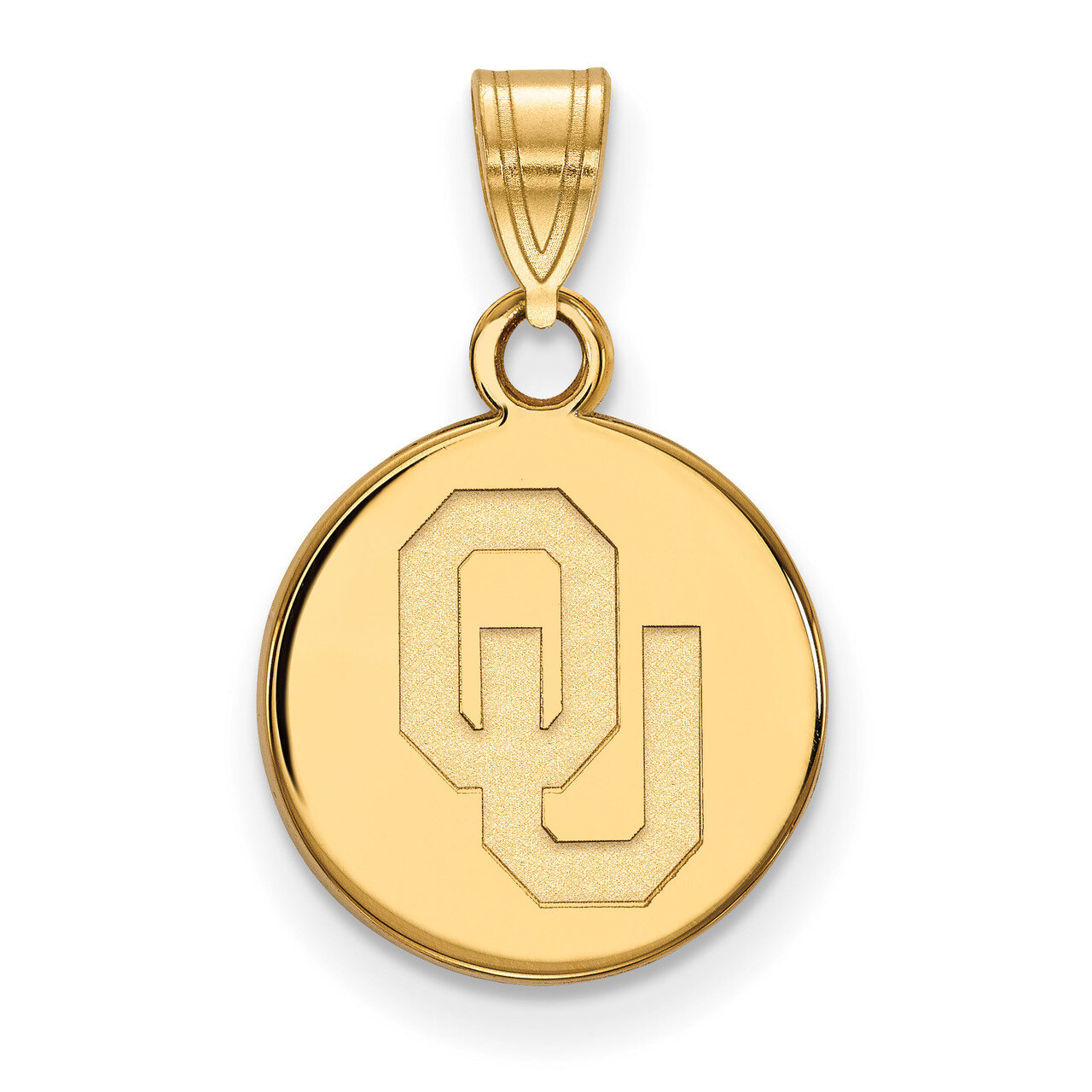 University of Oklahoma Small Disc Pendant 10k Yellow Gold 1Y034UOK