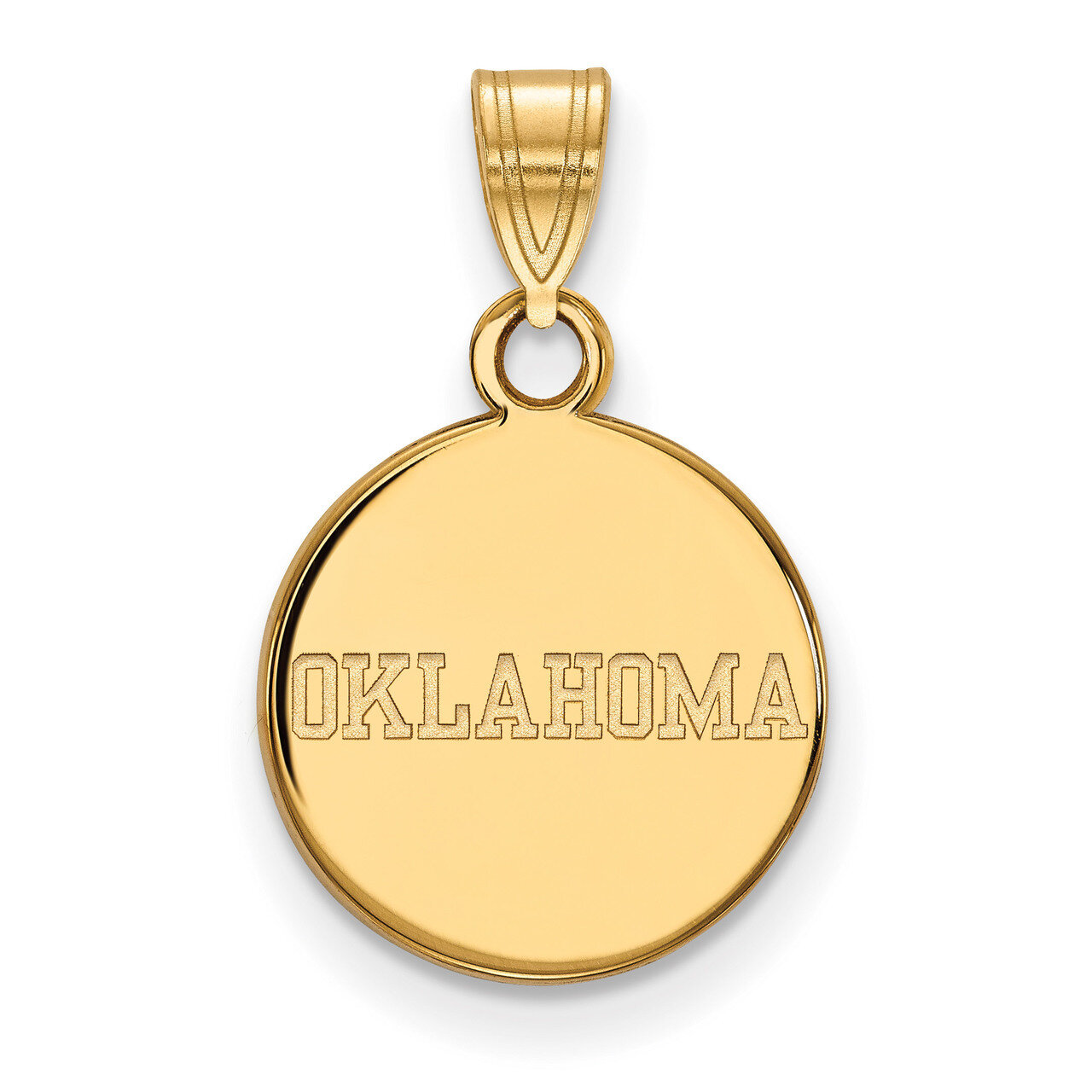 University of Oklahoma Small Disc Pendant 10k Yellow Gold 1Y051UOK