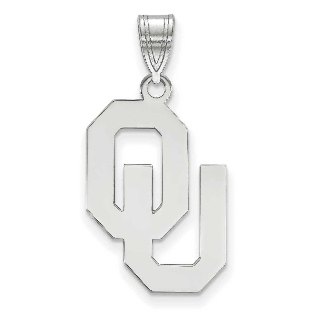 University of Oklahoma Large Pendant 14k White Gold 4W004UOK