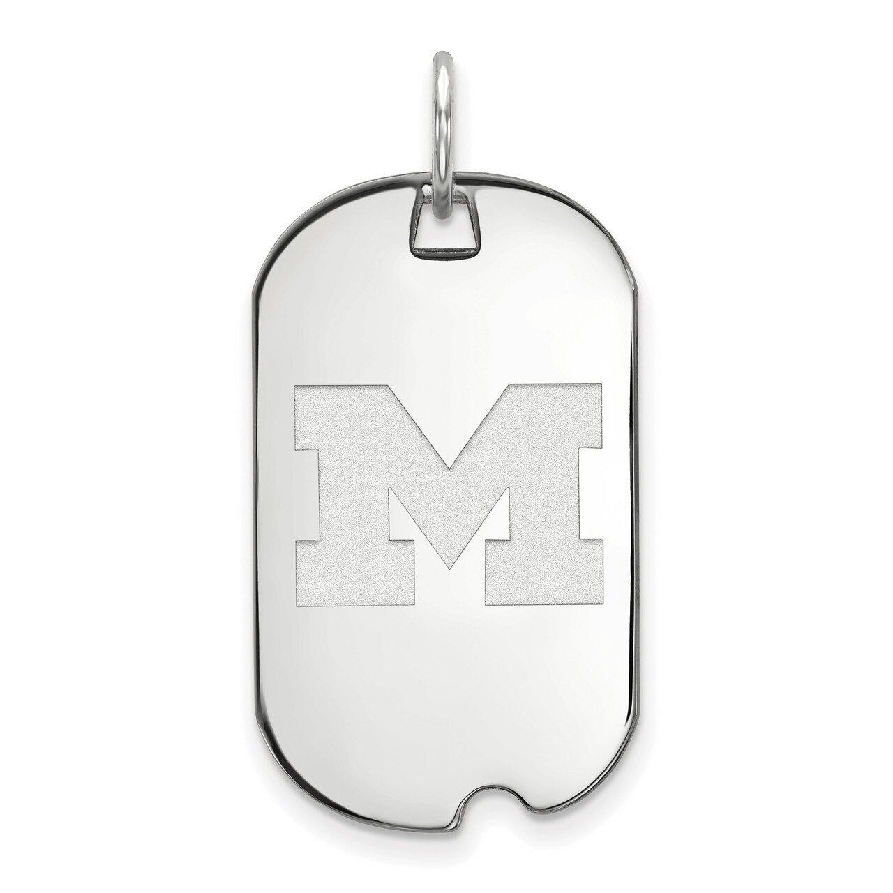 Michigan University of Small Dog Tag 14k White Gold 4W026UM, MPN: 4W026UM, 886774844954