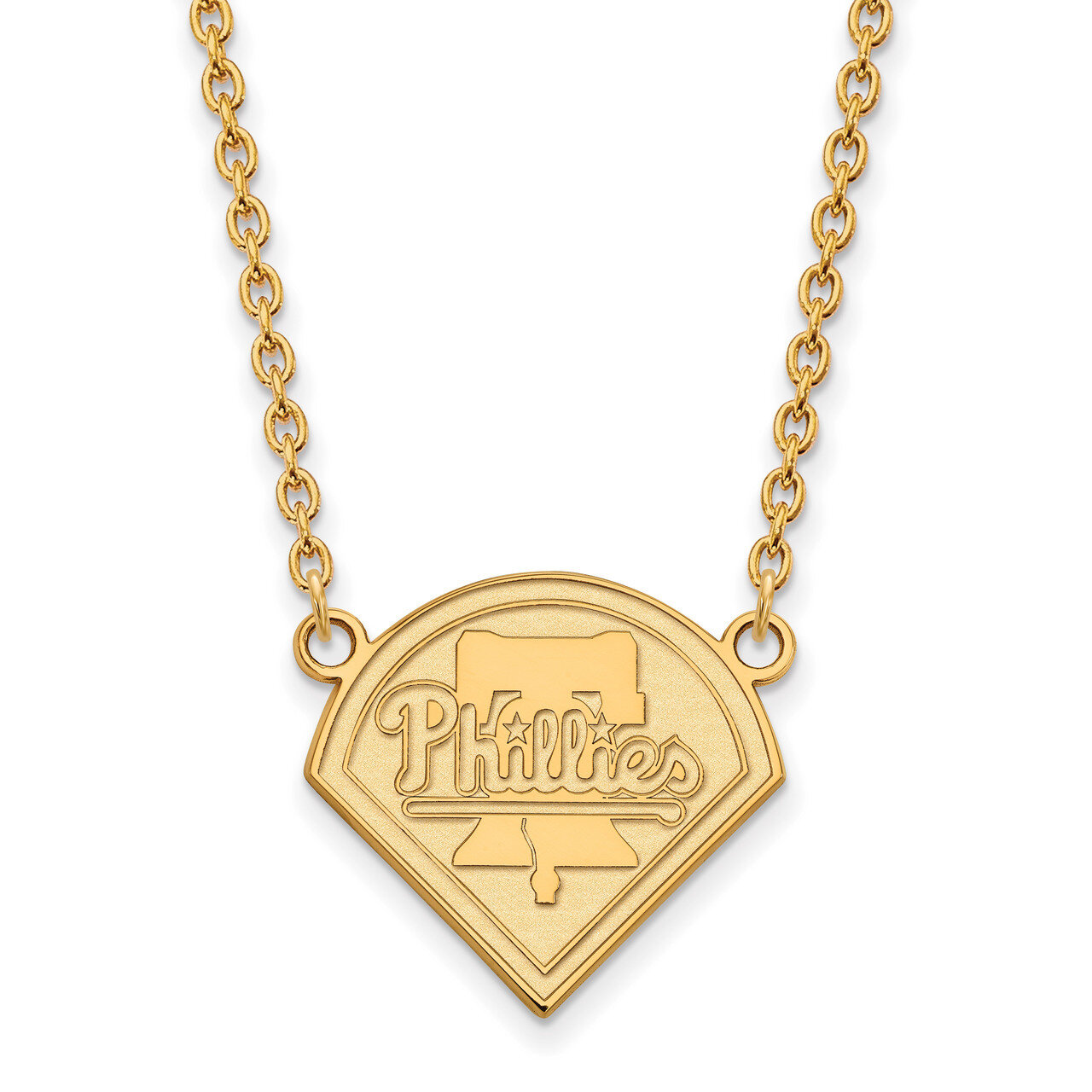 MLB Philadelphia Phillies Large Pendant with Necklace 14k Yellow Gold 4Y007PHI-18, MPN: 4Y007PHI-18…