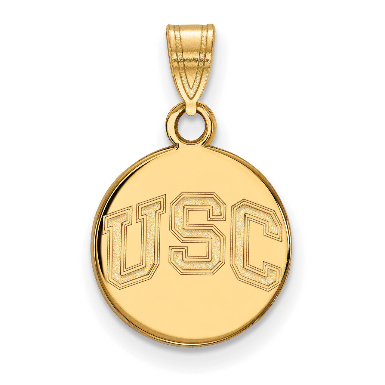 University of Southern California Small Disc Pendant 14k Yellow Gold 4Y046USC, MPN: 4Y046USC, 19110…