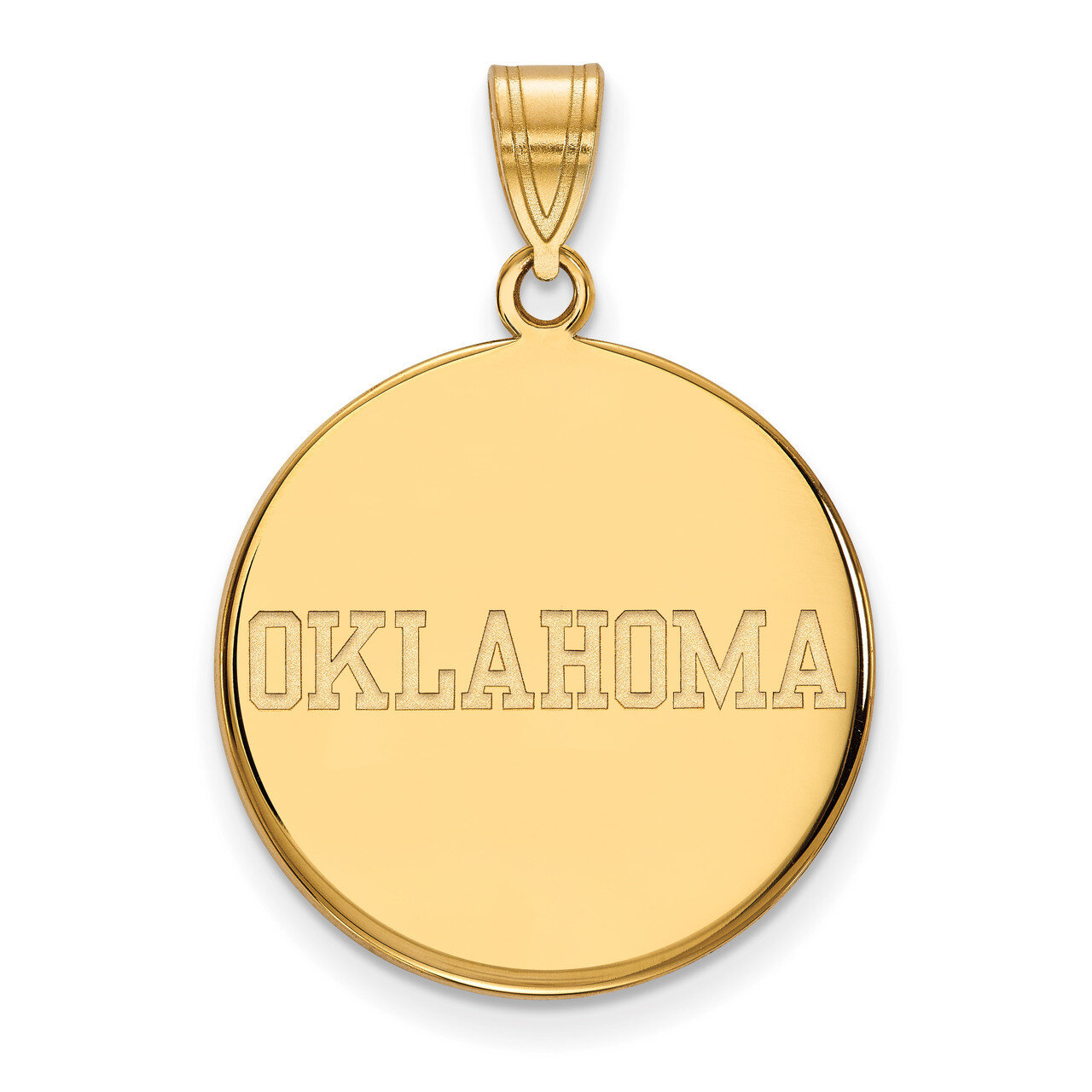 University of Oklahoma Large Disc Pendant 14k Yellow Gold 4Y055UOK, MPN: 4Y055UOK, 886774885049