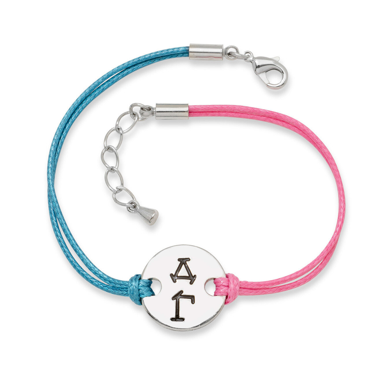 Delta Gamma Circular Disc Pink & Blue Bracelet Brass DG001