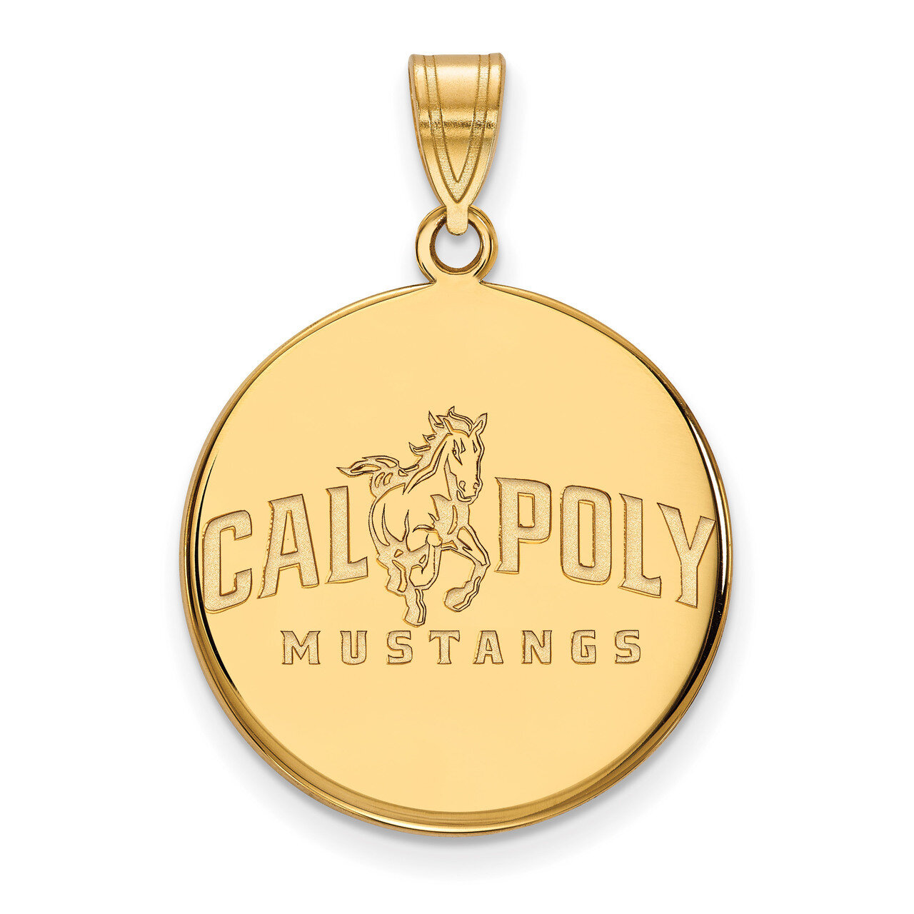 California Polytechnic State U Large Disc Pend Gold-plated Sterling Silver GP001CPY