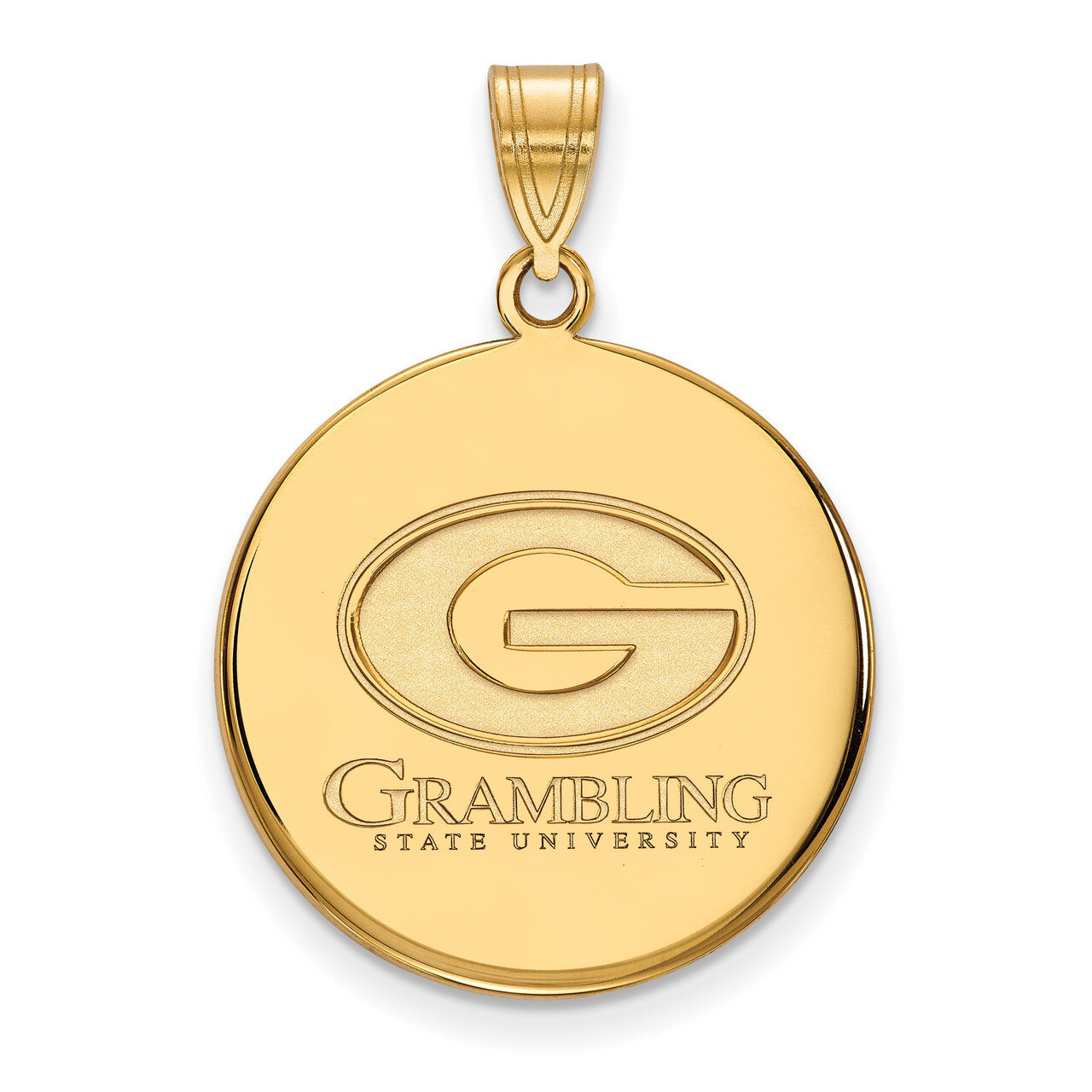 Grambling State University Large Disc Pendant Gold-plated Sterling Silver GP001GRA
