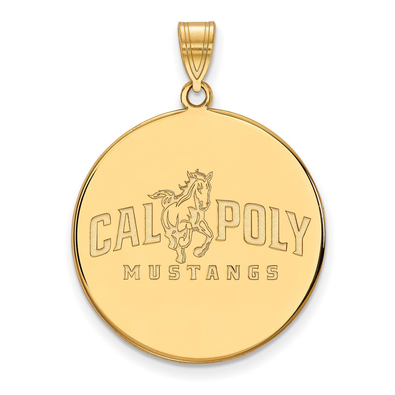 California Polytechnic State U x-Large Disc Pendant Gold-plated Sterling Silver GP002CPY