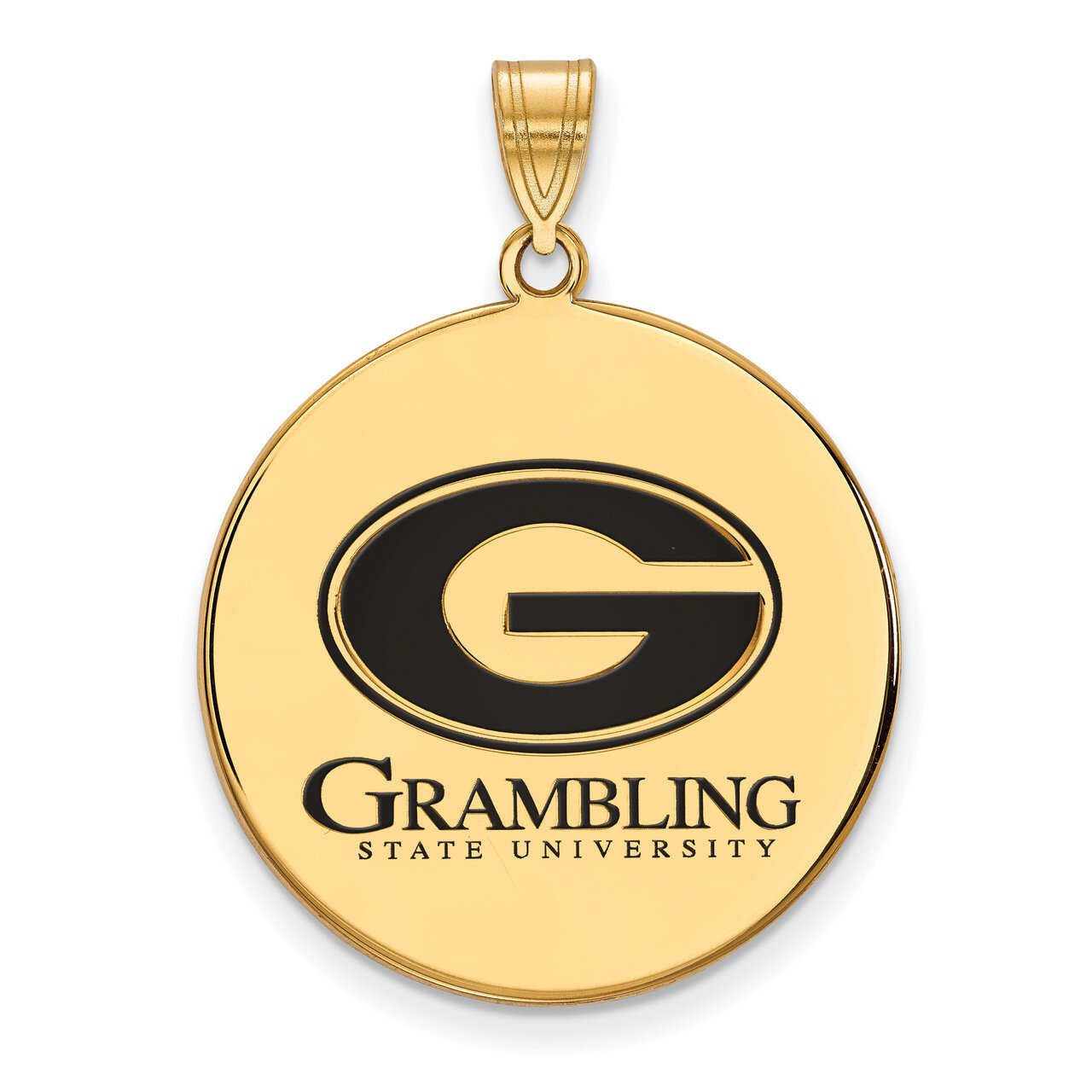 Grambling State U x-Large Enamel Disc Pendant Gold-plated Sterling Silver GP003GRA