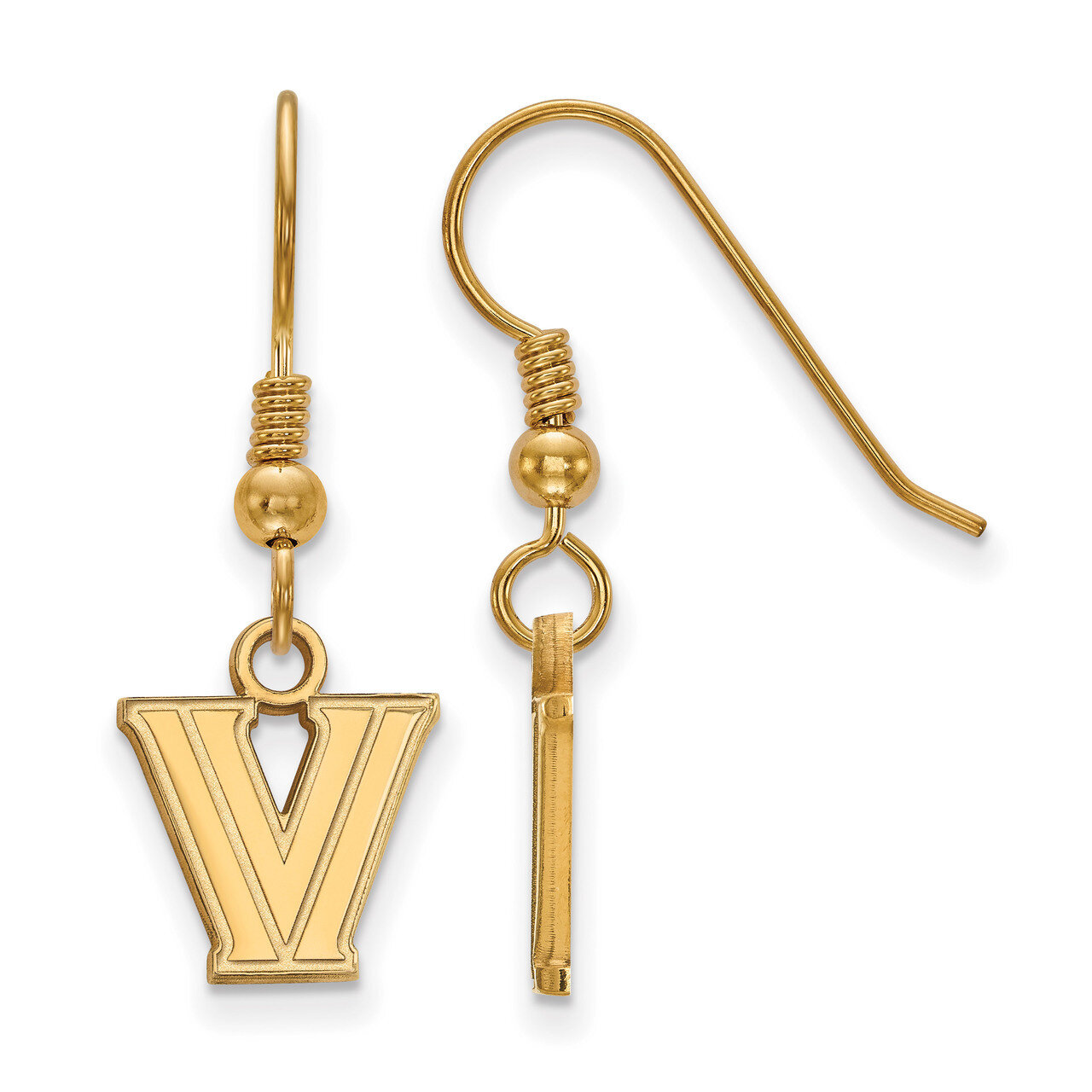Villanova University x-Small Dangle Earrings Gold-plated Sterling Silver GP005VIL