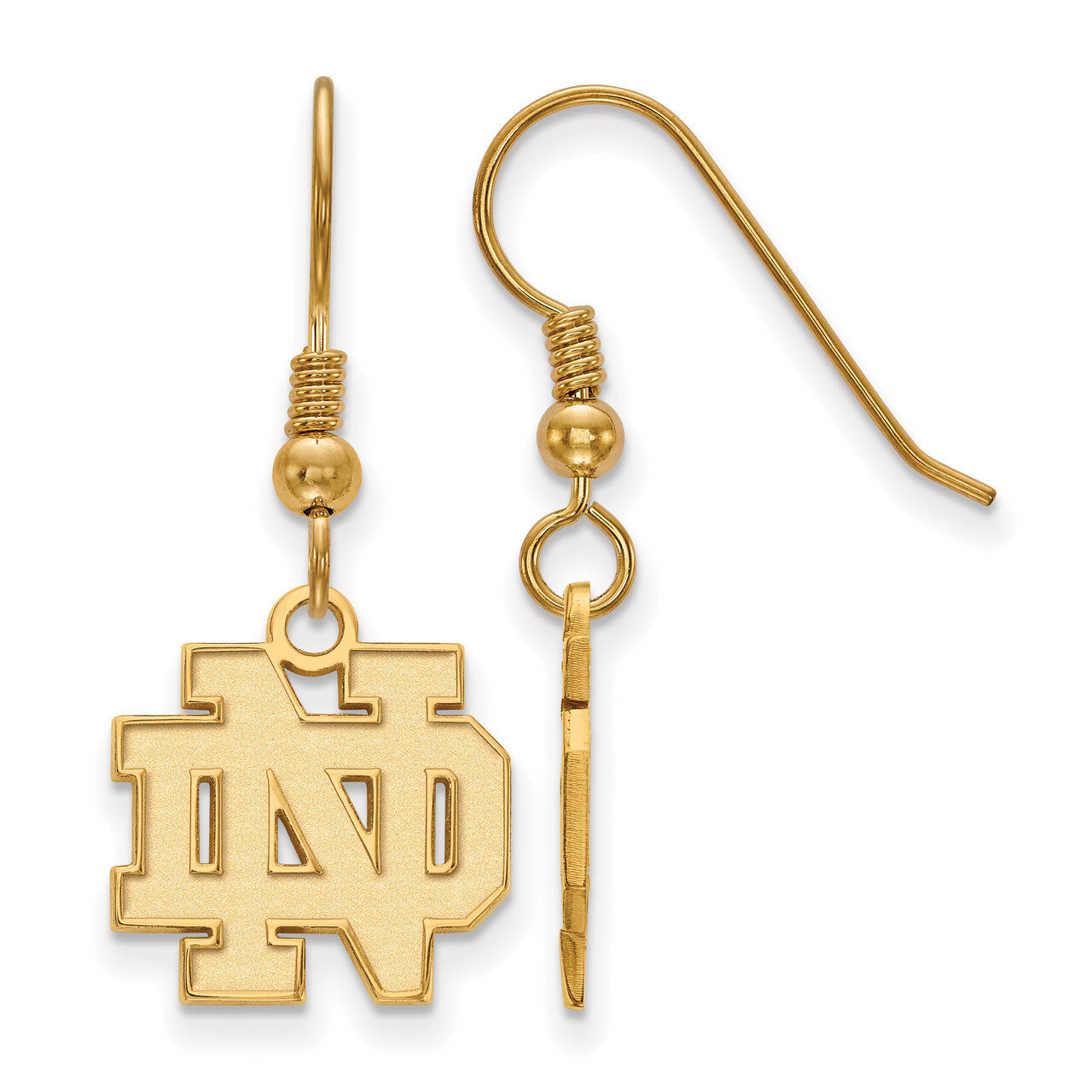 University of Notre Dame Dangle Earring Gold-plated Sterling Silver GP007UND, MPN: GP007UND, 191101…