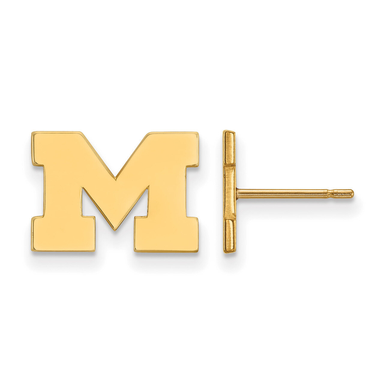 Michigan University of x-Small Post Earrings Gold-plated Sterling Silver GP008UM, MPN: GP008UM, 886…